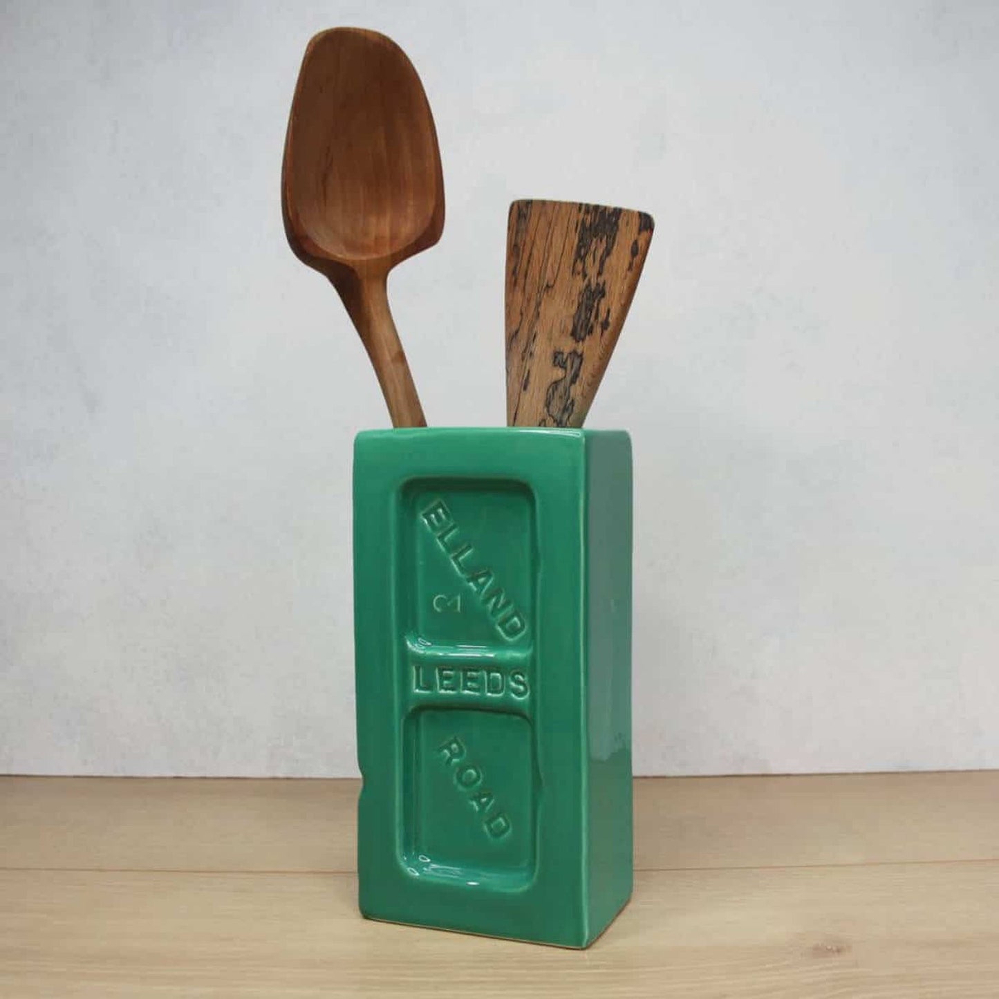 Green Leeds Brick Vase