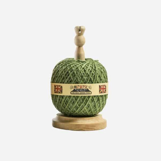 Green Twine Ball, Holder Dispenser with Cutter blade