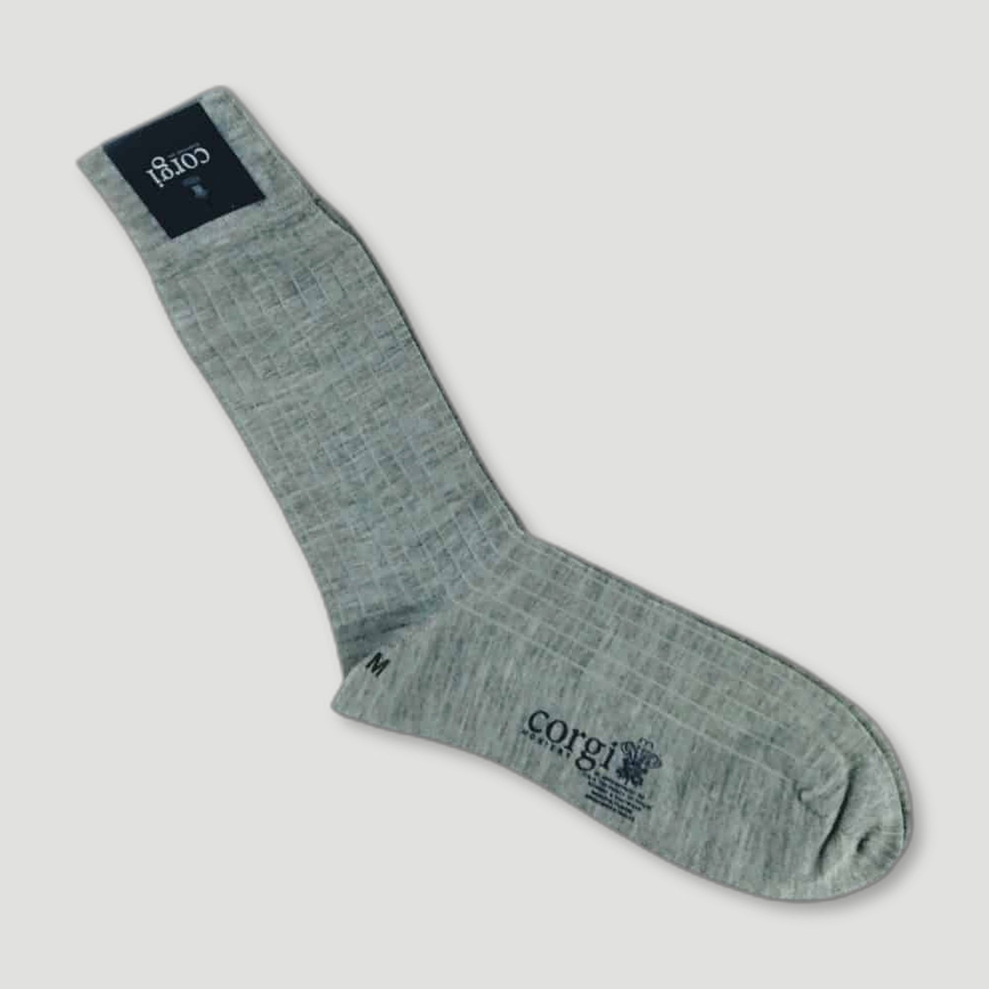 Grey Wool Socks | Lightweight from Corgi Socks - British Made Wool Socks