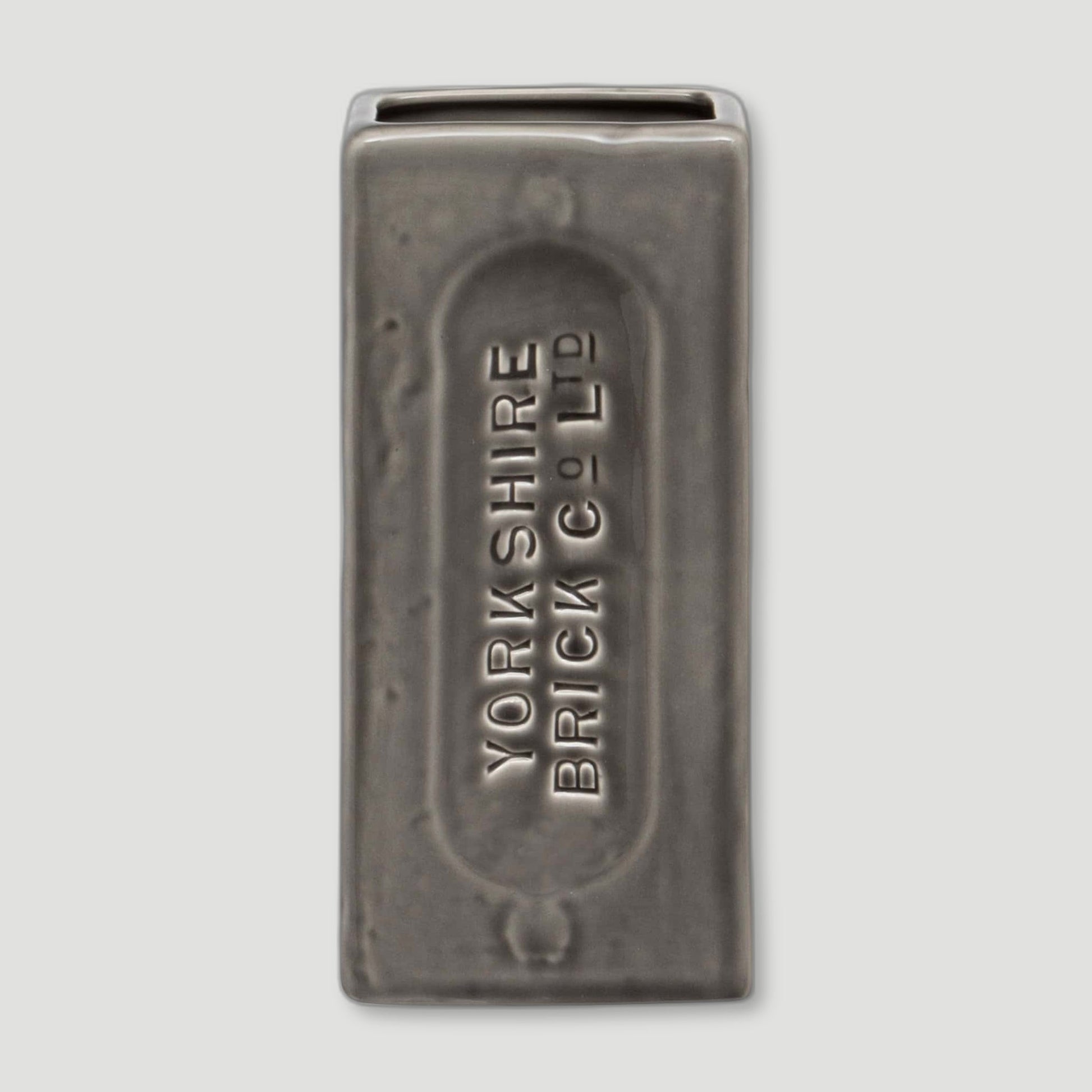 Front view of Grey Yorkshire Brick Vase from Stolen Form - British Made Vases & Homeware