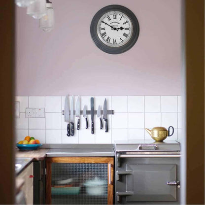 Hooton Grey Factory Clock Arabic Numerals