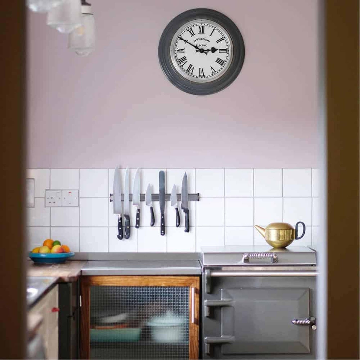 Hooton Grey Factory Clock Roman Numerals