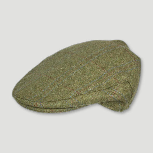 Hunter Tweed Cap - Olive from Oxford Blue - British Made Waxed Jackets