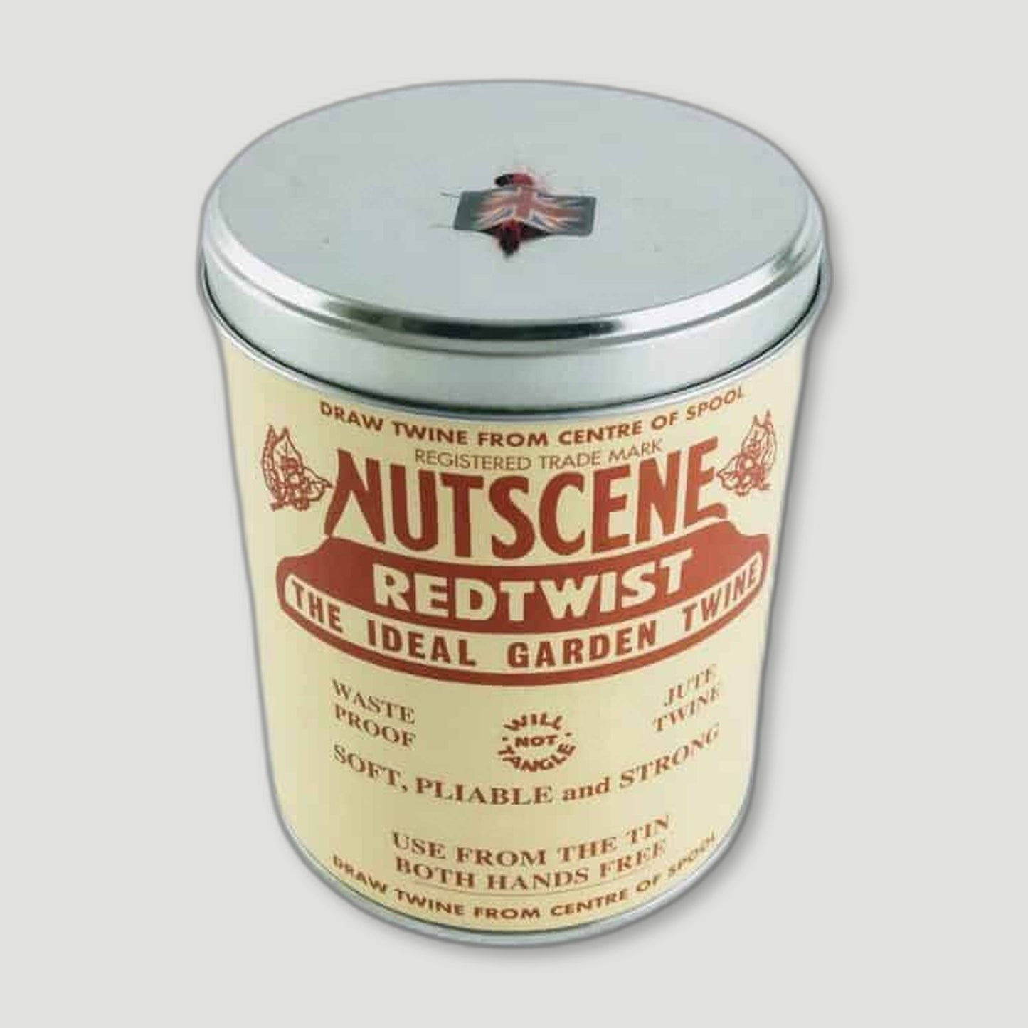 Iconic Tin of Red Twine from Nutscene - British Made Garden Twine