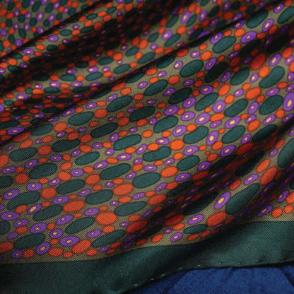 Infinity Silk Pocket Square - Green, Orange & Purple