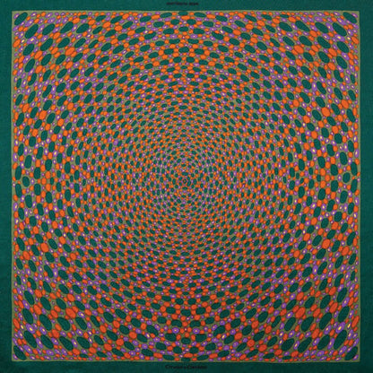 Infinity Silk Pocket Square - Green, Orange & Purple