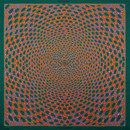 Infinity Silk Pocket Square - Green, Orange & Purple
