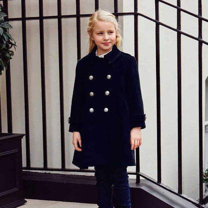 Ink Blue Westminster Cashmere Girls Dress Coat