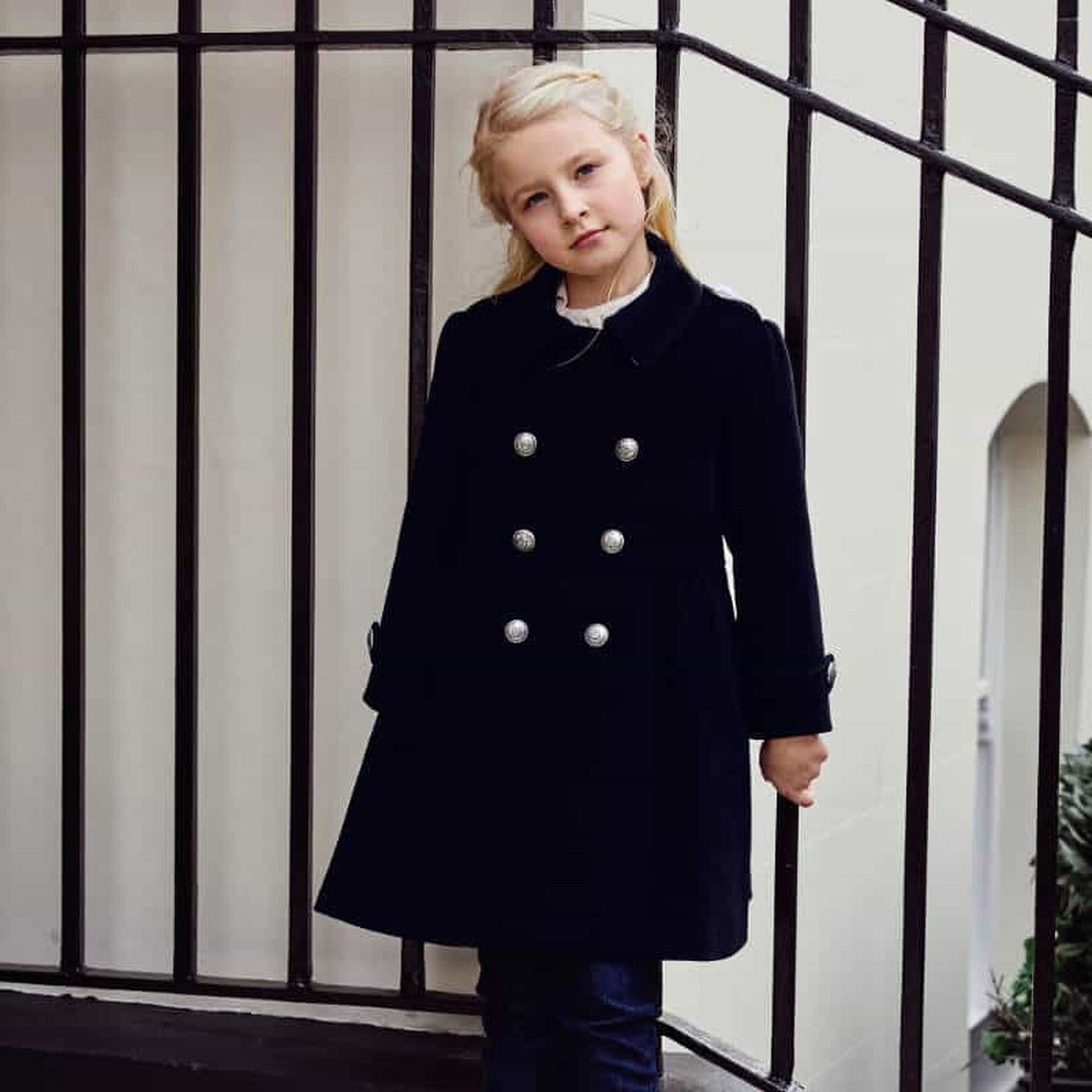 Ink Blue Westminster Cashmere Girls Dress Coat