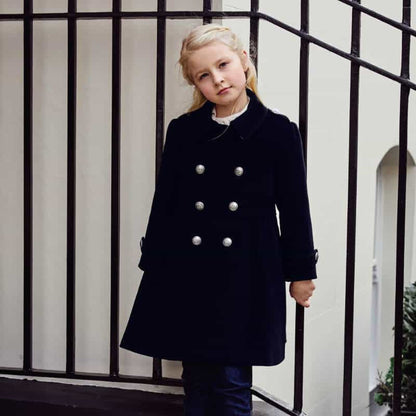 Ink Blue Westminster Cashmere Girls Dress Coat