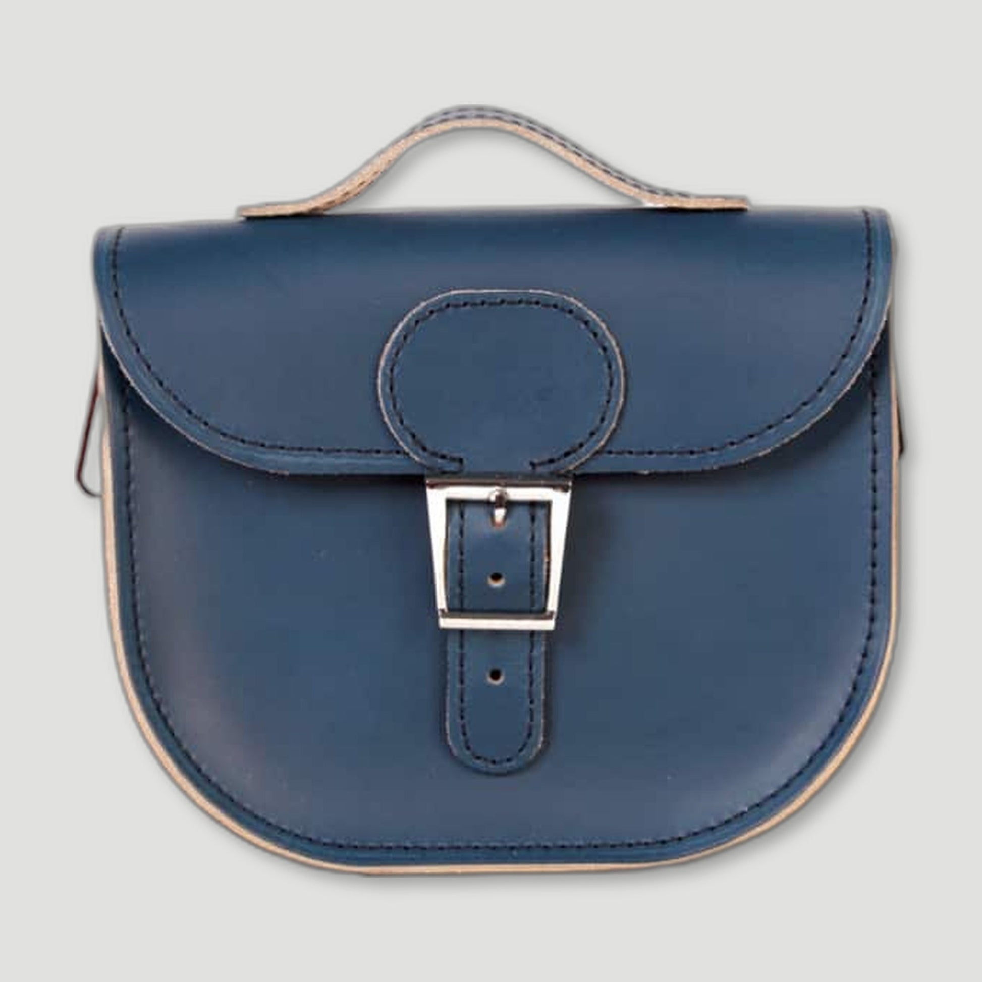 Insignia Blue Half-Pint Satchel from Brit Stitch - British Made Leather Satchels