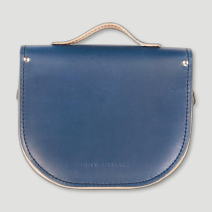 Back view of Insignia Blue Half-Pint Satchel from Brit Stitch - British Made Leather Satchels