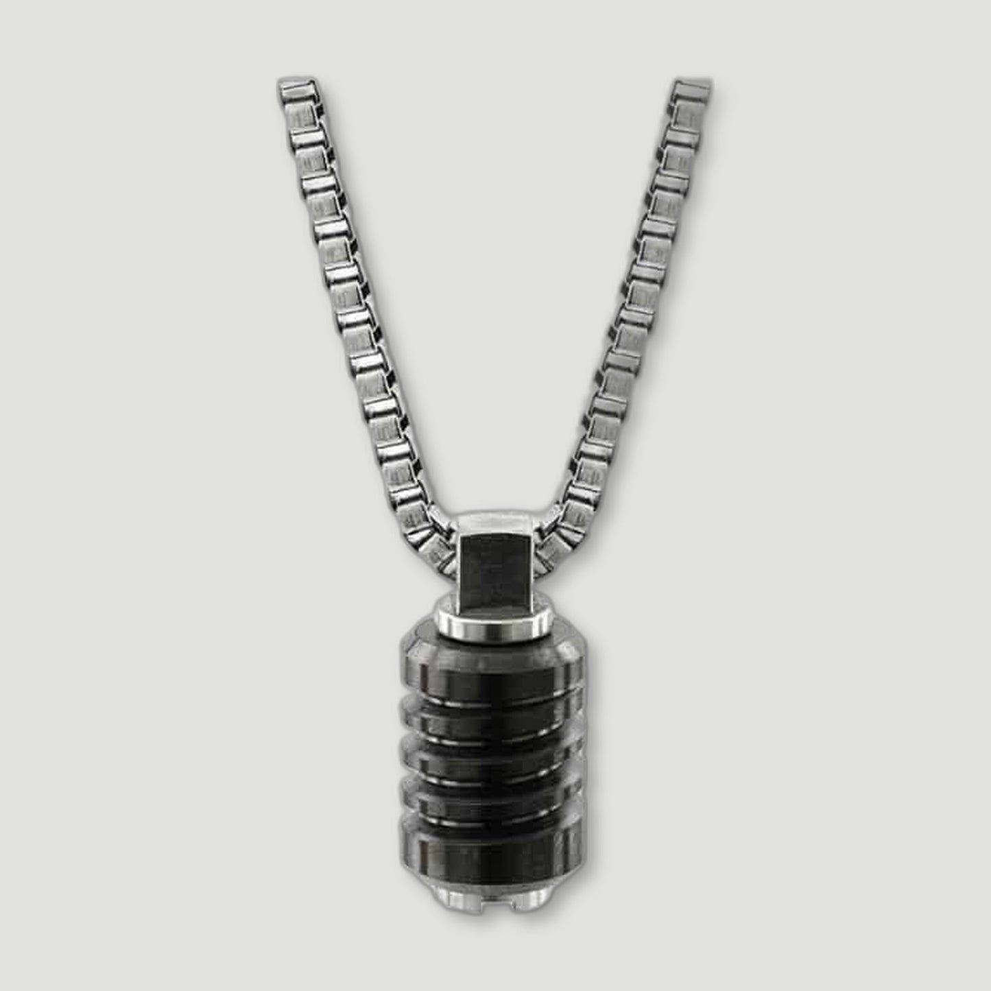 Jet Stainless Steel Necklace from Bailey of Sheffield - British Made Men'S Jewellery