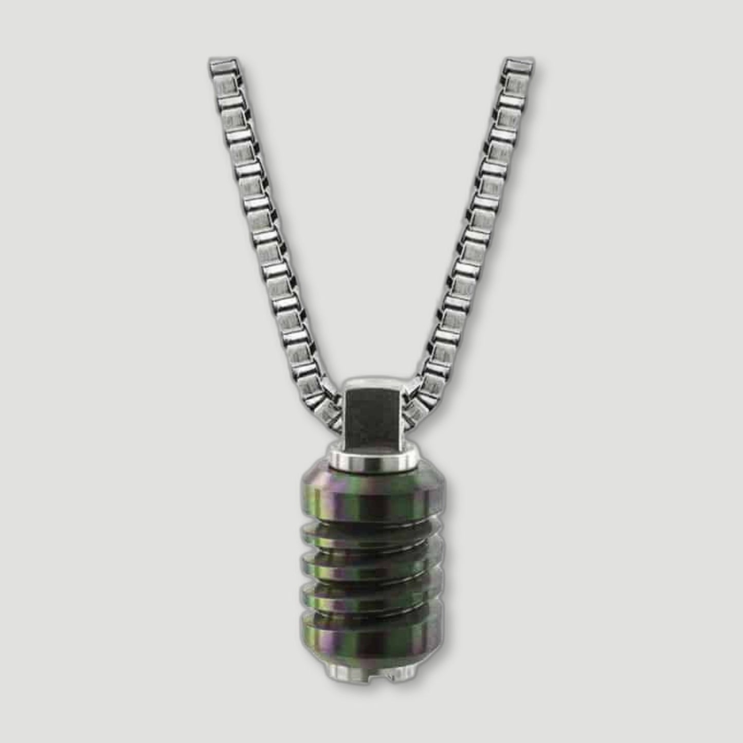 Jet Stainless Steel Necklace from Bailey of Sheffield - British Made Men'S Jewellery