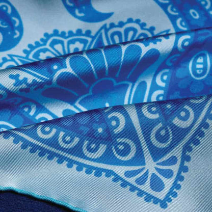 Kaleidoscope Silk Pocket Square - Turquoise