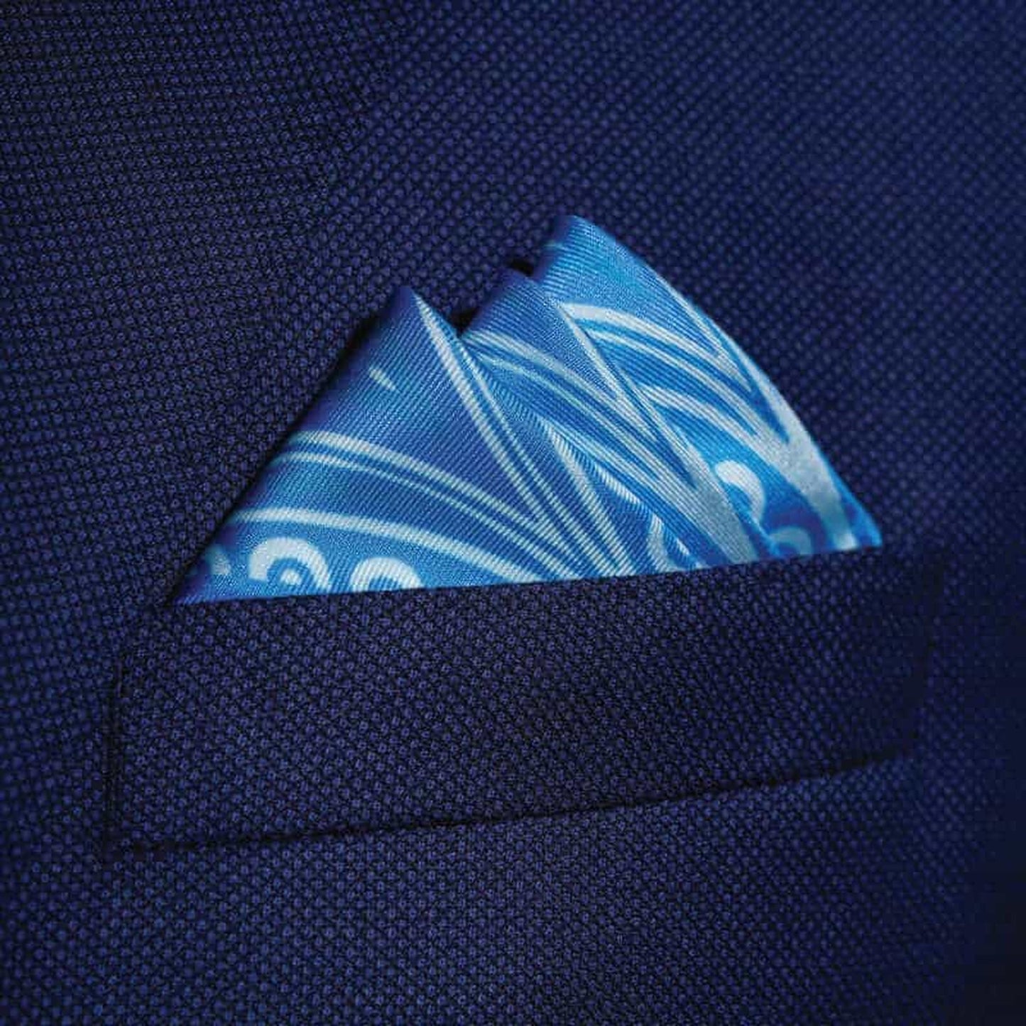 Kaleidoscope Silk Pocket Square - Turquoise
