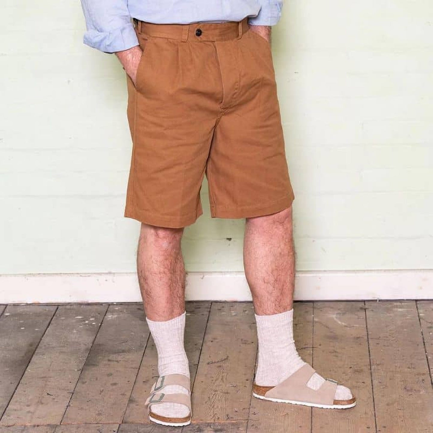 Khaki Cotton Drill Shorts