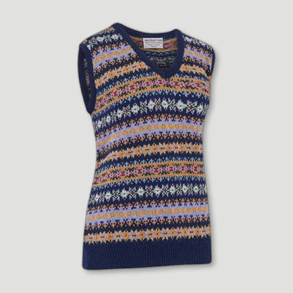 Ladies Country Fair Isle Slip - Navy from Michael Ross - British Made Wool Jumpers