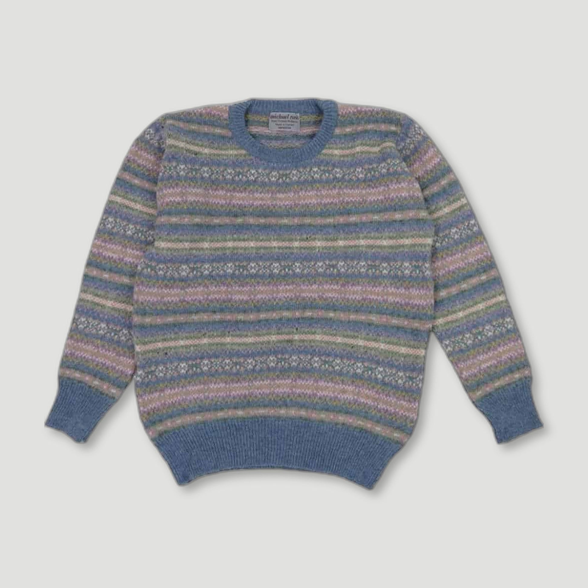 Ladies Harvest Fair Isle - Glacier from Michael Ross - British Made Wool Jumpers