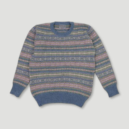 Ladies Harvest Fair Isle - Glacier from Michael Ross - British Made Wool Jumpers