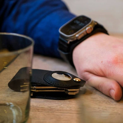 Leather AirTag Key Organiser - Chestnut Brown