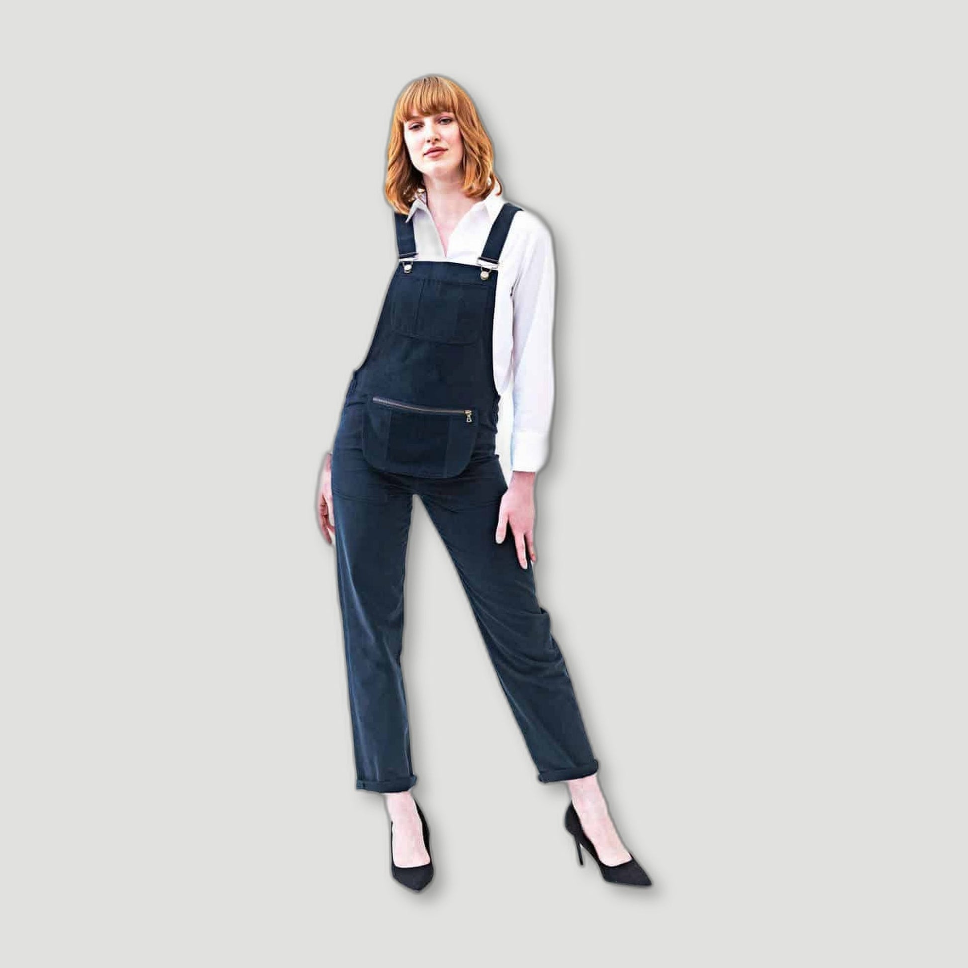 Limited Edition Navy Overalls with Liberty Print from My Overalls - British Made Women'S One Piece Overalls