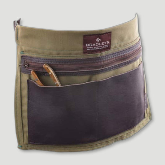 Linen & Leather Waist Apron from Bradleys Tannery - British Made Gardening Gloves