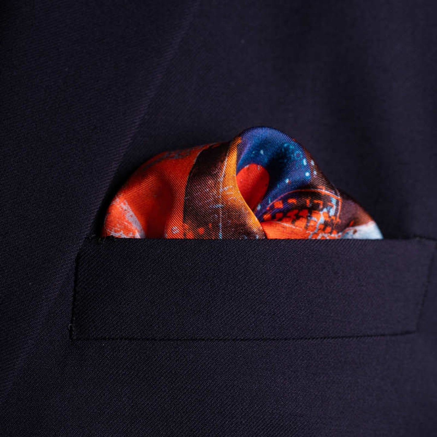 Lone Fighter Silk Pocket Square Medium