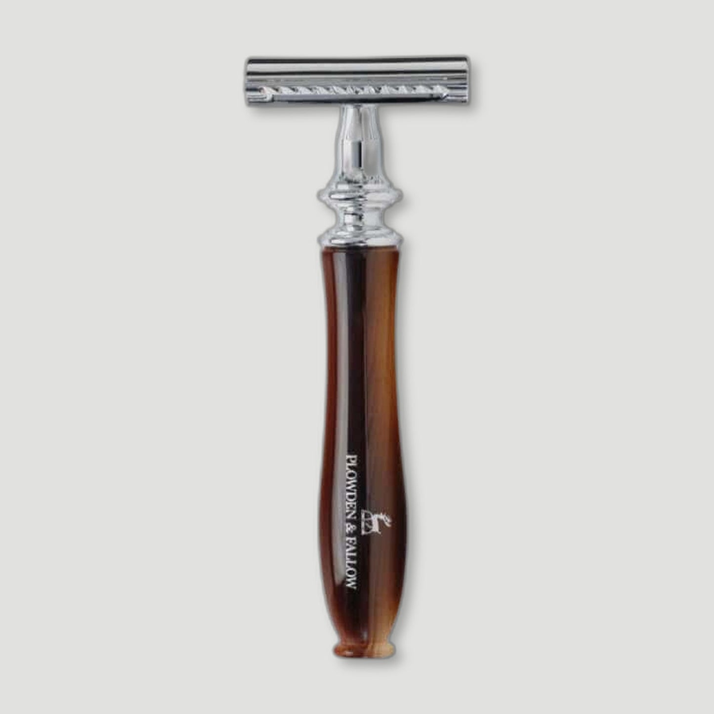 LUDLOW SAFETY RAZOR SHAVING SET FAUX LIGHT HORN from Plowden & Fallow - British Made Perfumes & Fragrances