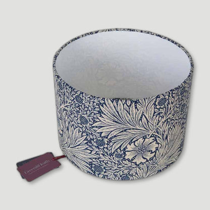 Top view of Marigold Indigo Cotton Lampshade 20cm from Green&Heath - British Made Homeware