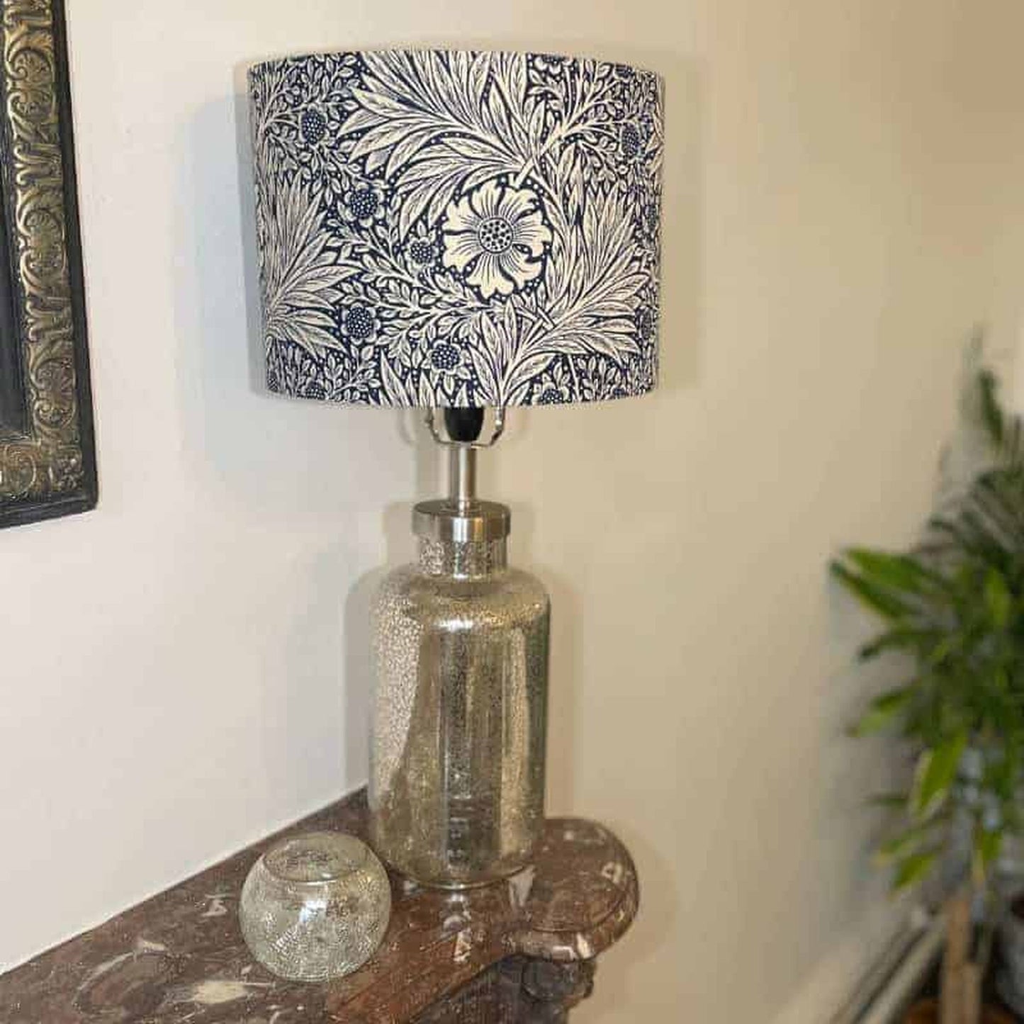 Marigold Indigo Cotton Lampshade 30cm
