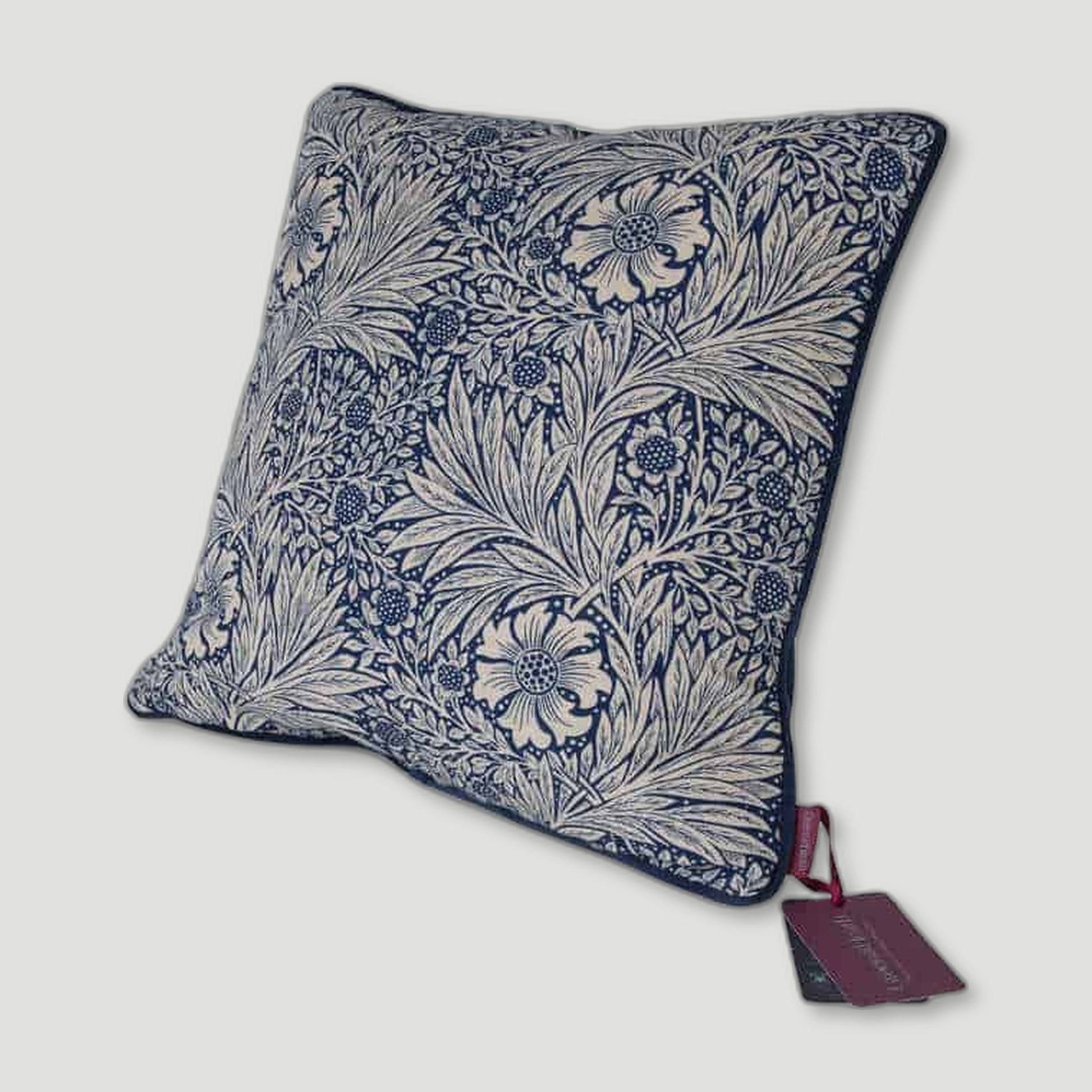 Front view of Marigold Indigo Cushion from Green&Heath - British Made Homeware