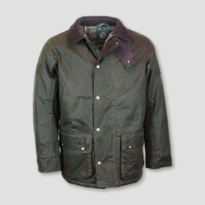 Men's Chelsea Padded Wax Antique Coat - Chestnut from Oxford Blue - British Made Waxed Jackets