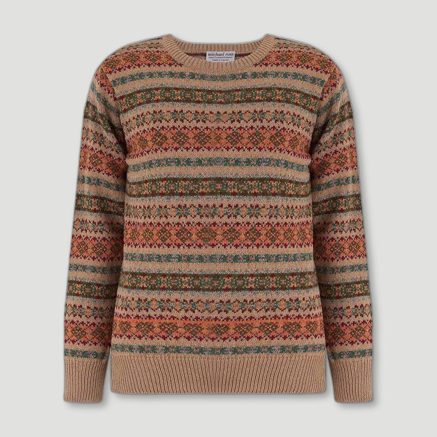 Men's Country Fair Isle Crew - Mouflon from Michael Ross - British Made Wool Jumpers