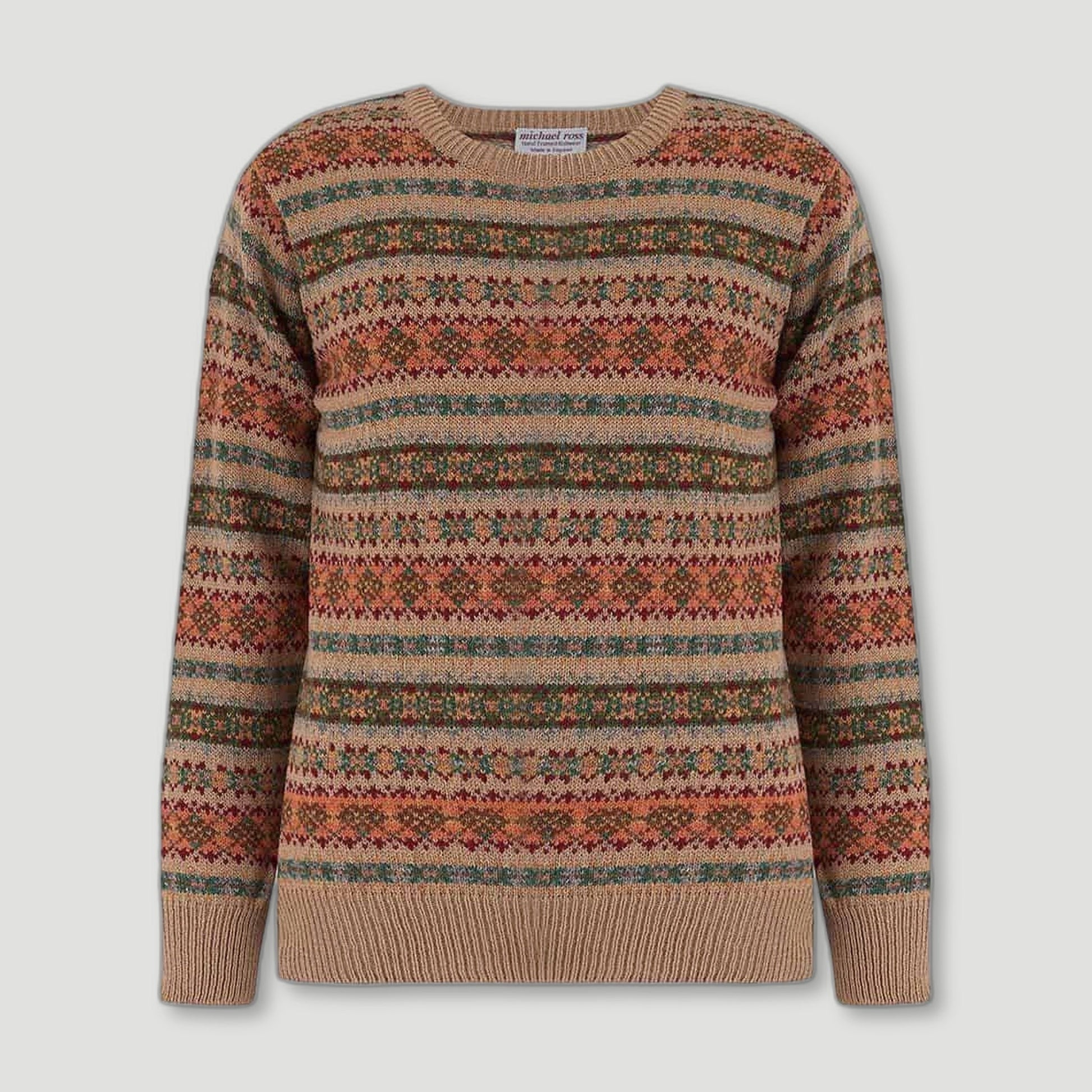 Men's Country Fair Isle Crew - Mouflon from Michael Ross - British Made Wool Jumpers