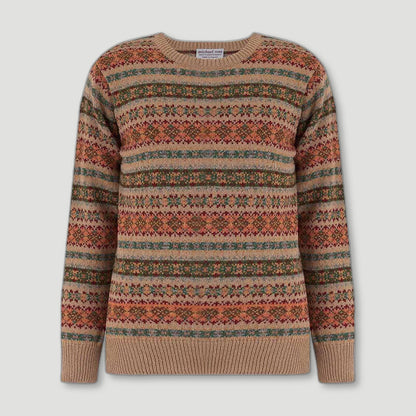 Men's Country Fair Isle Crew - Mouflon from Michael Ross - British Made Wool Jumpers