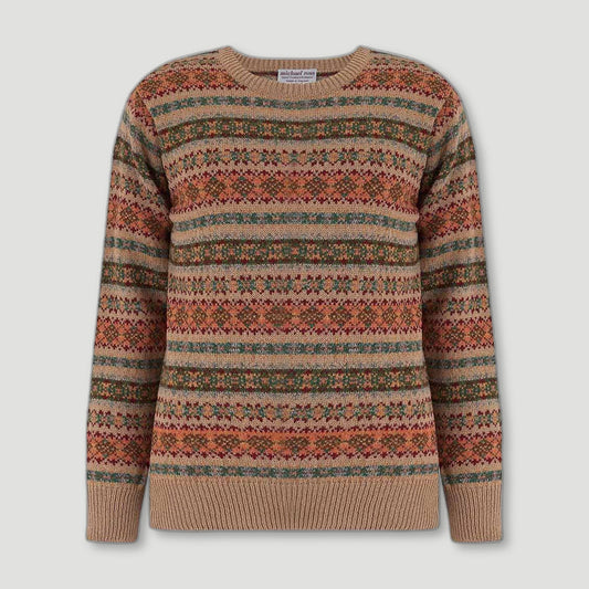 Men's Country Fair Isle Crew - Mouflon from Michael Ross - British Made Wool Jumpers