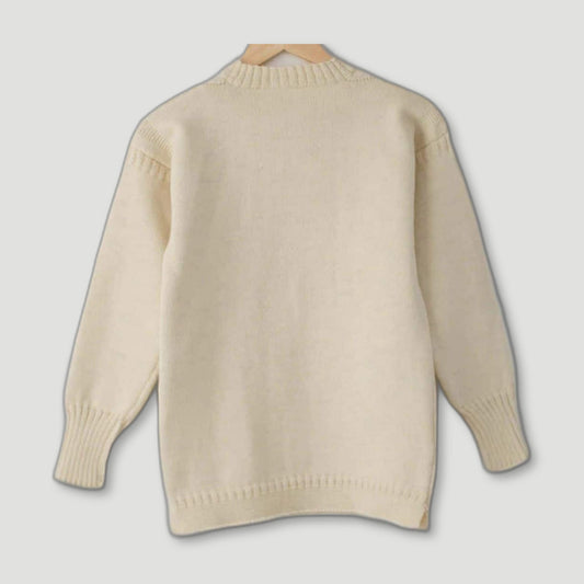 Men's Cream Aran Traditional Guernsey Jumper