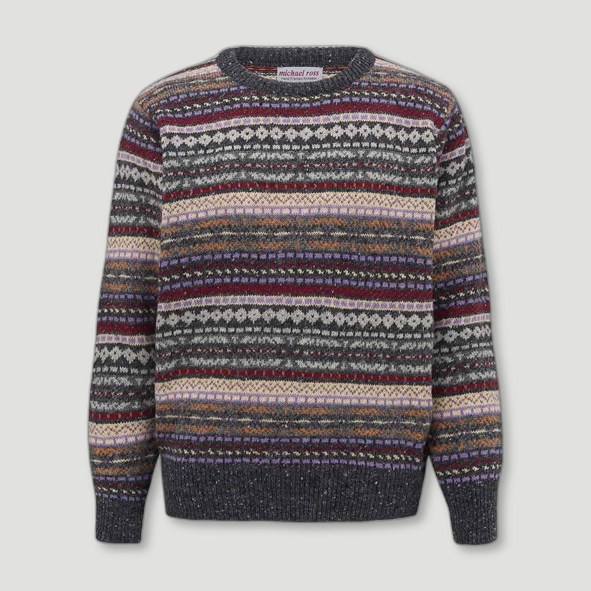 Men's Fishermans Fair Isle Crew - Foyle from Michael Ross - British Made Wool Jumpers