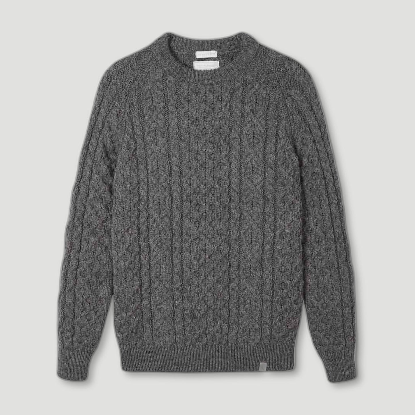 Men's Grey Hudson Aran Jumper from Peregrine Clothing - British Made Clothing
