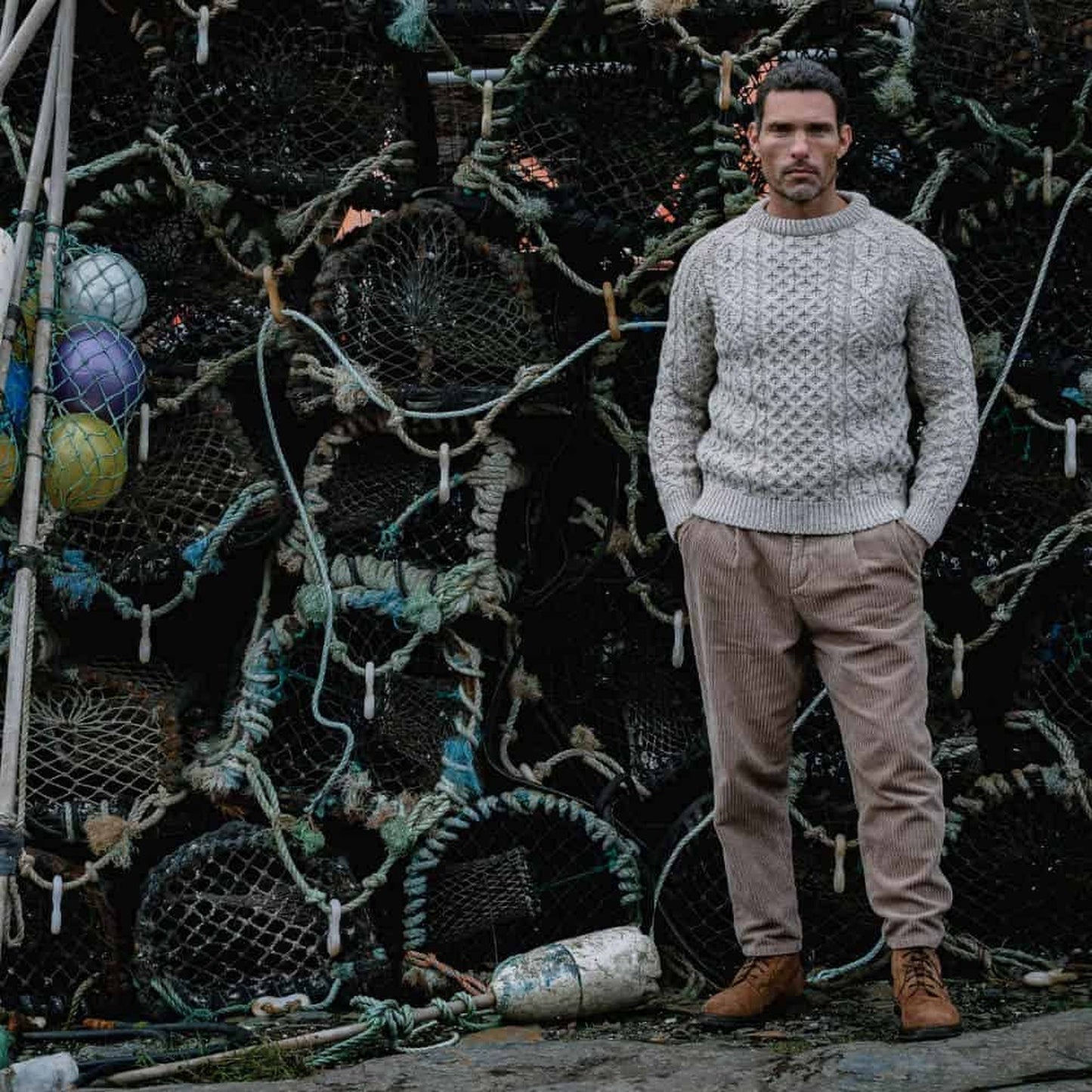 Men's Hudson Aran Jumper - Skiddaw