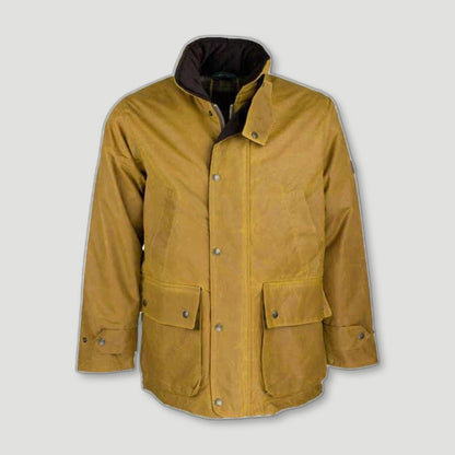 Men's Kingsbridge Jacket - Gold from Oxford Blue - British Made Waxed Jackets