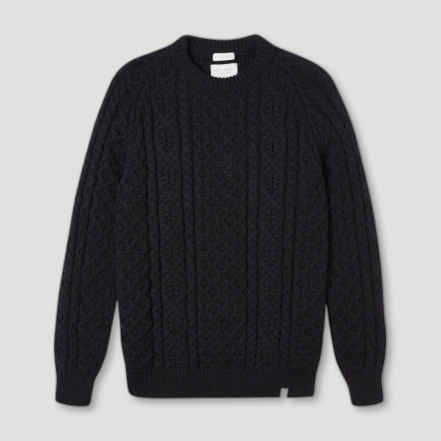 Men's Navy Hudson Aran Jumper from Peregrine Clothing - British Made Clothing