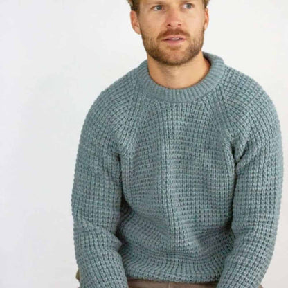 Men's Seafoam Waffle Crew Neck Jumper