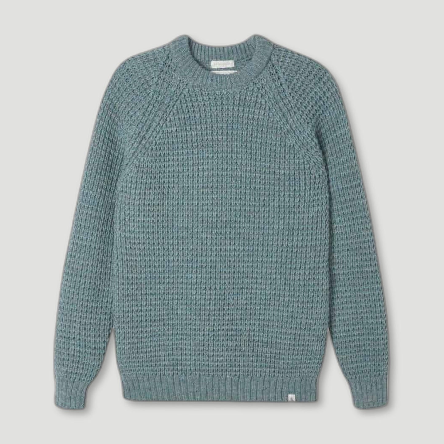 Men's Seafoam Waffle Crew Neck Jumper from Peregrine Clothing - British Made Clothing