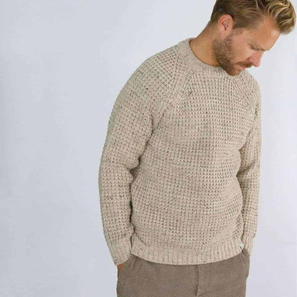Men's Waffle Crew Neck Jumper - Skiddaw