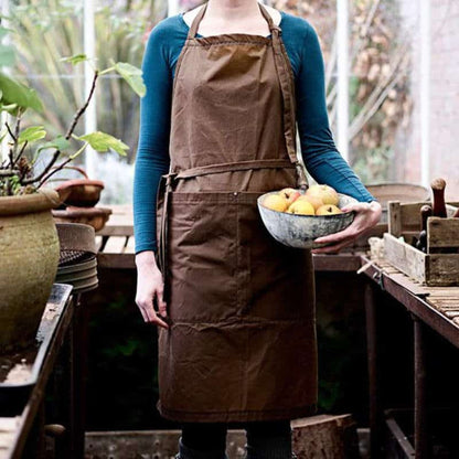 Midnight Waxed Cotton Bib Apron
