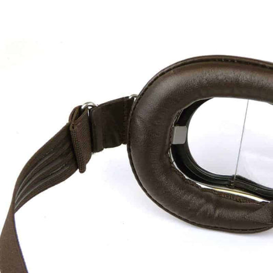 MK49 Compact Motorcycle Goggles - Chrome and Brown