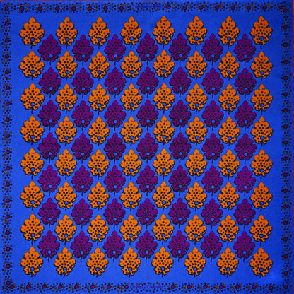 Motif Silk Pocket Square - Blue, Burgundy & Gold
