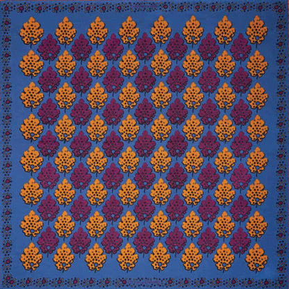 Motif Silk Pocket Square - Blue, Burgundy & Gold